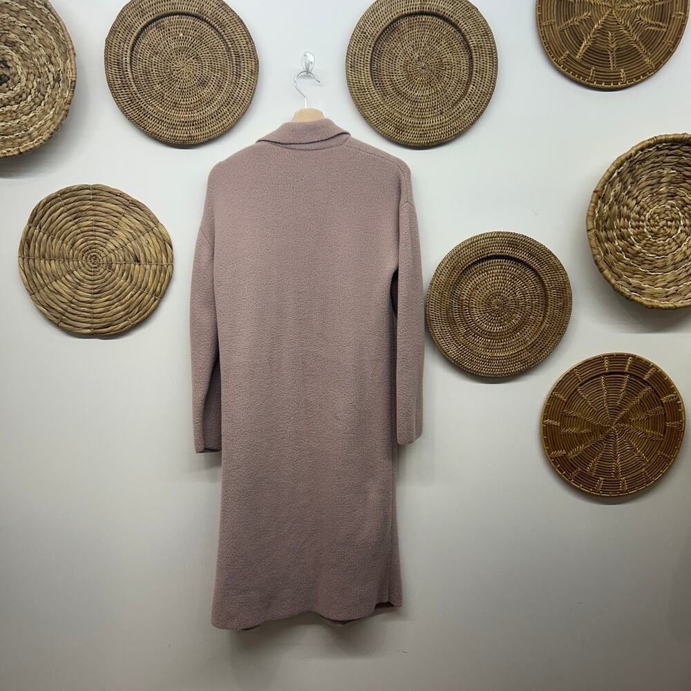 Express Pink Duster Cardigan Sweater XS Cozy Soft Knit Long Length Collared - Picture 3 of 7